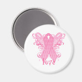 Aimant Pink Ribbon Love Wings (Recto/Verso)