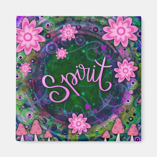 Aimant Pink Spirit Amusant Floral Moderne Inspirivité (Devant)