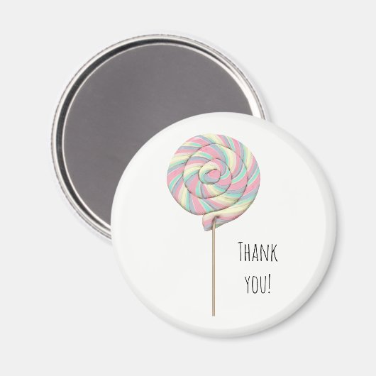 Aimant Pink Swirl Lollipop (Recto/Verso)