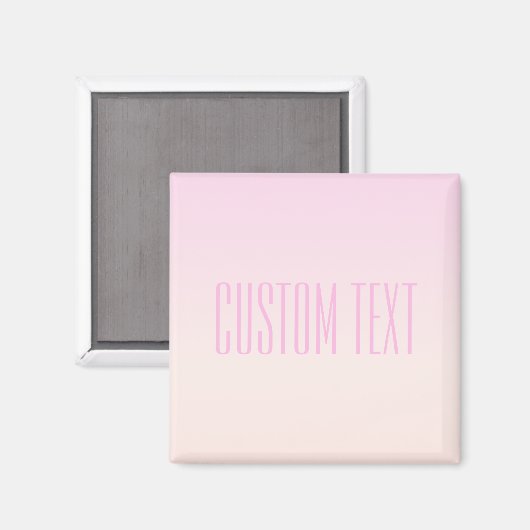 Aimant Pink to Peach Sunset Ombre avec texte personnalisa (Recto/Verso)