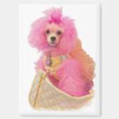 Aimant pink toy poodle magnet, pink poodle, refrigerator (Recto)