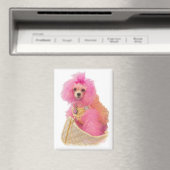 Aimant pink toy poodle magnet, pink poodle, refrigerator (In Situ (Lave-vaisselle))