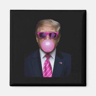 Aimant Pink Trump Bubble Gum 2024 Vote Président Funny Cu