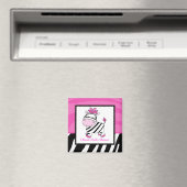 Aimant Pink Zebra Wild Jungle Rectangle Favoriser l'aiman (In Situ (Lave-vaisselle))