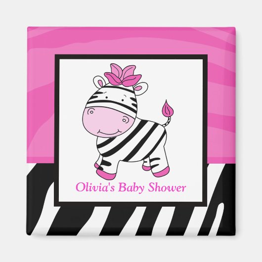 Aimant Pink Zebra Wild Jungle Rectangle Favoriser l'aiman (Devant)