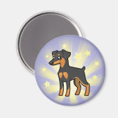 Aimant Pinscher miniature Little Star /Manchester Terrier (Recto/Verso)