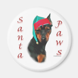 Aimant Pinscher Miniature Père Noël Paws