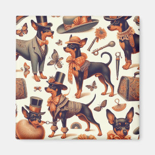 Aimant Pinscher sans fil vintage