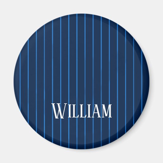 Aimant Pinstripes bleu marine personnalisées (Devant)