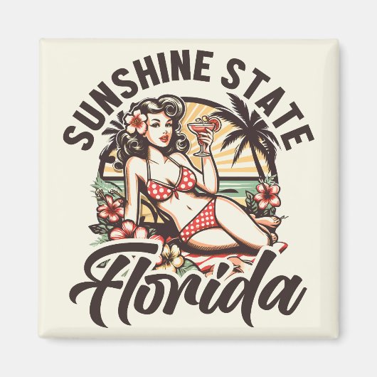 Aimant Pinup vintage Floride (Devant)
