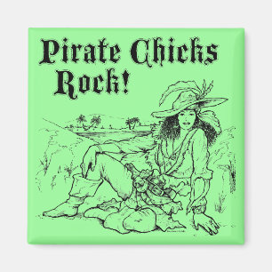 Aimant Pirate Chicks Rock !