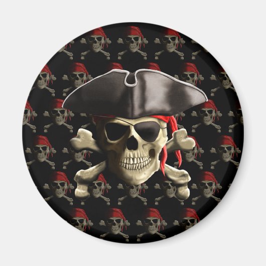 Aimant Pirate Crâne Et Casquette (Devant)