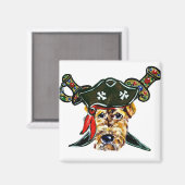 Aimant Pirate d'Airedale (Recto/Verso)