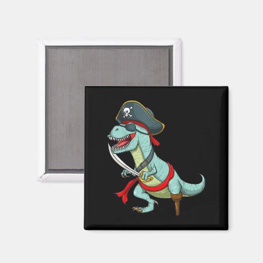 Aimant Pirate Dinosaure T Rex Funny Tyrannosaurus Hallowe (Recto/Verso)
