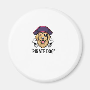 Aimant Pirate Dog Modèle de T-Shirt Gravure Vintage_1