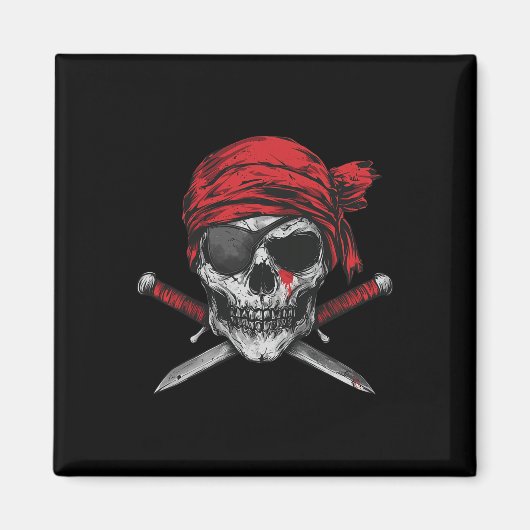 Aimant Pirate Drapeau Crâne Et Crossbones Squelette Graph (Devant)