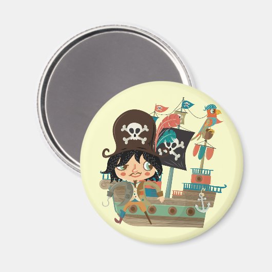 Aimant Pirate et bateau de pirate (Recto/Verso)