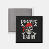 Aimant Pirate Papa Jolly roger Drapeau Et Crossbones Crân (Recto/Verso)
