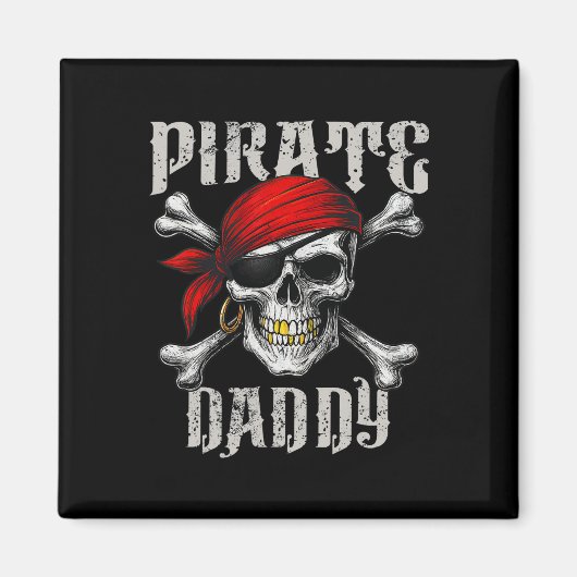 Aimant Pirate Papa Jolly roger Drapeau Et Crossbones Crân (Devant)