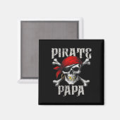 Aimant Pirate Papa Jolly roger Drapeau Et Crossbones Crân (Recto/Verso)