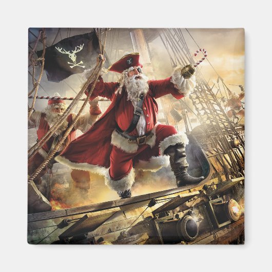Aimant Pirate Père Noël (Devant)