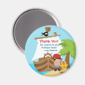Aimant Pirate Ship Boy Anniversaire Merci (Recto/Verso)