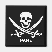 Aimant Pirate Skull and Swords ajoute des noms (Devant)