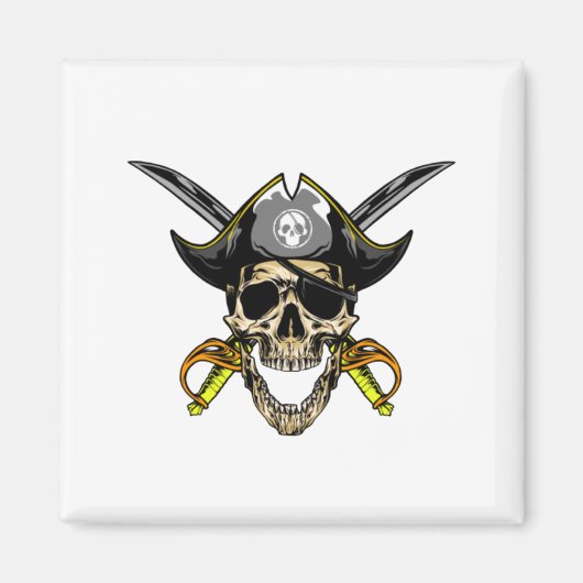 Aimant Pirate Skull et Cross Swords (Devant)