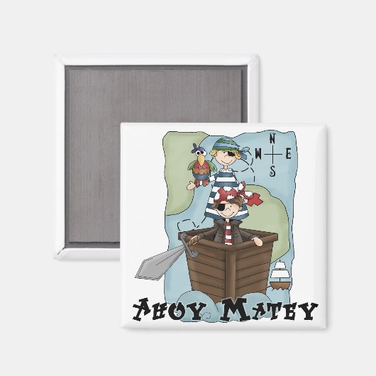 Aimant Pirates Ahoy Tshirs et cadeaux (Recto/Verso)