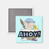 Aimant Pirates de bain - Brunette Boy Tshirts et cadeaux (Recto/Verso)