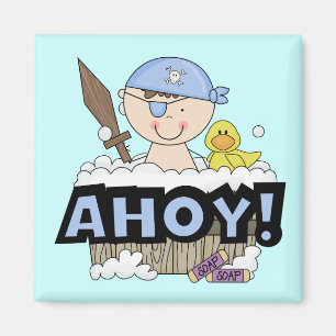 Aimant Pirates de bain - Brunette Boy Tshirts et cadeaux