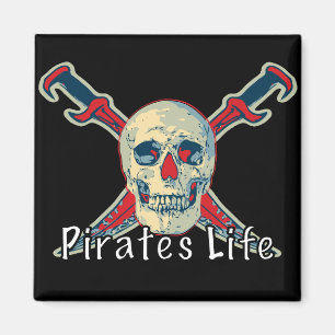 Aimant Pirates Life - 2 pouces Carré magnétique 