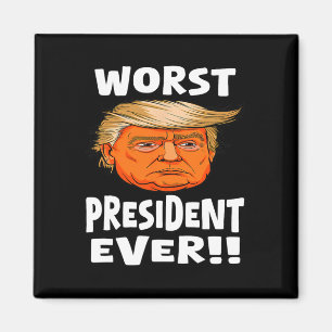 Aimant Pire président jamais - Trump au visage orange