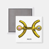 Aimant PISCES or Zodiac signe d'anniversaire, perles rose (Recto/Verso)