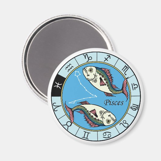 Aimant pisces zodiac (Recto/Verso)