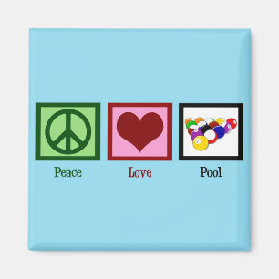 Aimant Piscine Peace Love   Billard Cool
