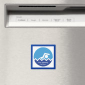 Aimant Pismming venin, swimmer on blue circle custom (In Situ (Lave-vaisselle))