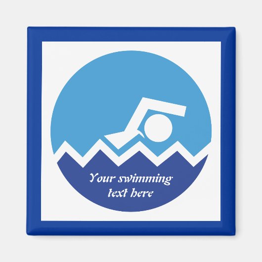 Aimant Pismming venin, swimmer on blue circle custom (Devant)