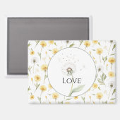 Aimant Pissenlits Fleurs Amour Blanc Jaune (Recto/Verso)