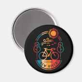 Aimant Piste cyclable Retro New River (Recto/Verso)