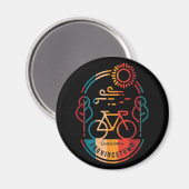 Aimant Piste cyclable Retro Provincetown (Recto/Verso)