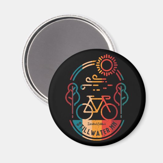 Aimant Piste cyclable Retro Stillwater Minnesota (Recto/Verso)