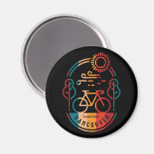 Aimant Piste cyclable Retro Vancouver. (Recto/Verso)