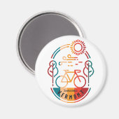 Aimant Piste cyclable Retro Vermont (Recto/Verso)