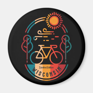 Aimant Piste cyclable Retro Wisconsin