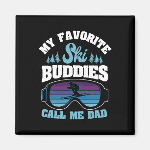 Aimant Piste de ski alpin Ski papa Skier Snowboarder Fath
