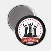 Aimant Piste et champ noir blanc rouge nom (Recto/Verso)