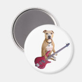 Aimant Pit Bull avec guitare (Recto/Verso)