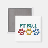 Aimant PIT BULL TERRIER Maman Empreinte de patte 1 (Recto/Verso)
