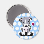 Aimant Pitbull à fleurs (Recto/Verso)